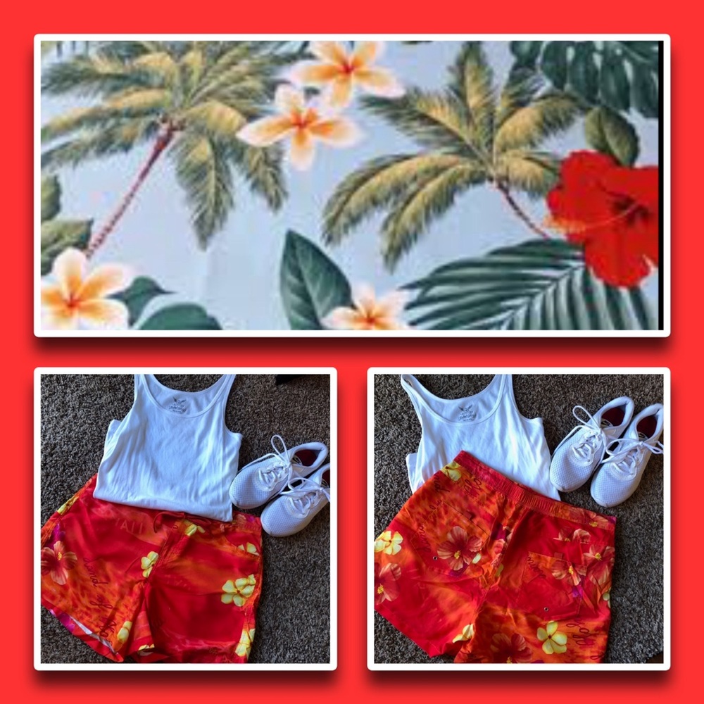 NWOT SZ L Body Glove Hawaiian Print Shorts🌸🌺
